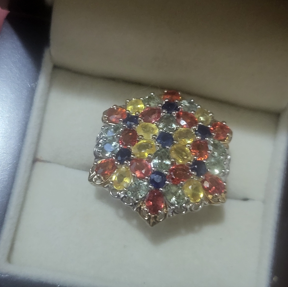 Natural Multi Color Sapphire Ring